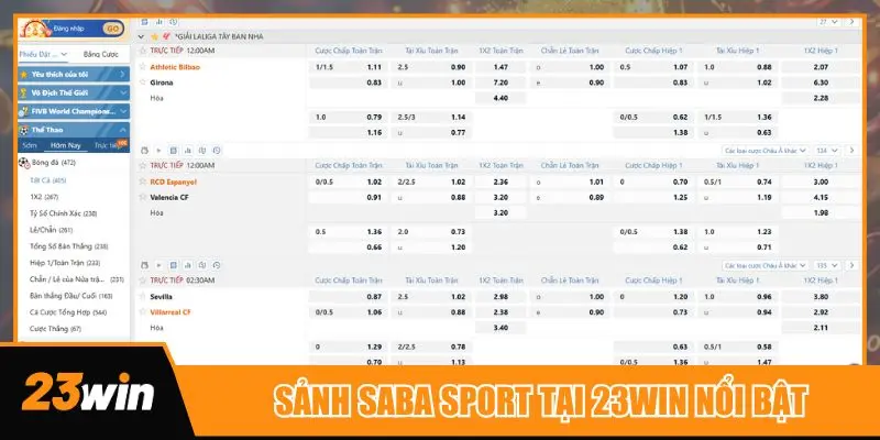 Sảnh Saba Sport 23win luôn nổi bật trên thị trường giải trí trực tuyến
